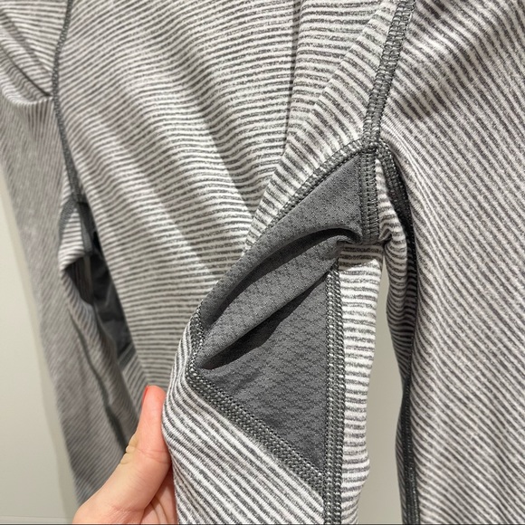 Lululemon Think Fast Long Sleeve in Tonka Stripe Heathered Slate White / Slate - Picture 11 of 14